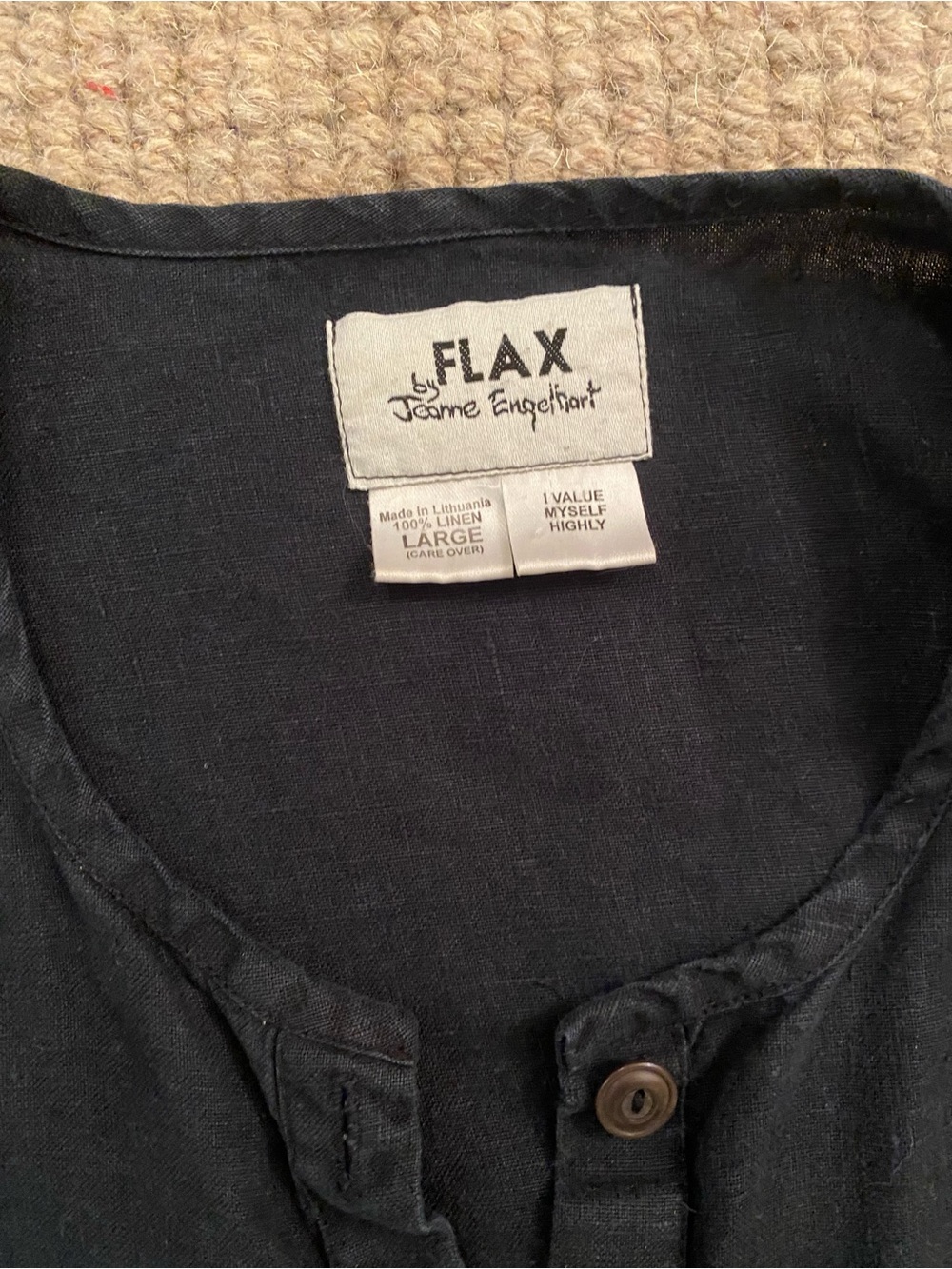Flax Black Linen Maxi Dress or Duster